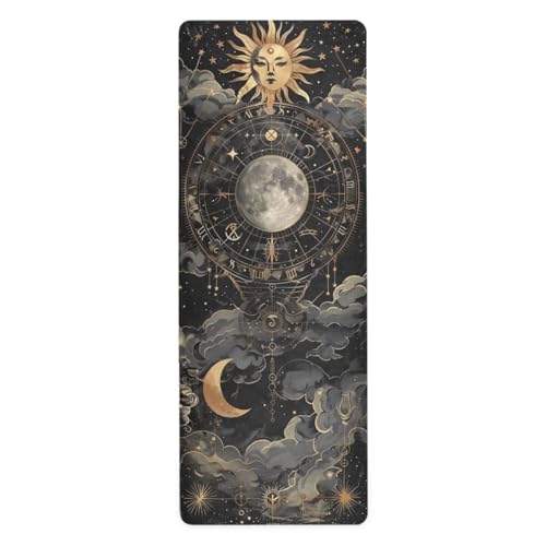 GOODOLD Astrological Pattern Yoga Mat, 71 x 26 Inch Non-slip Yoga Mats Folding Travel Exercise Mat Indoor Outdoor Gym Pilates with Storage Bag for Women Men by GOODOLD - Used condition - US$31.90