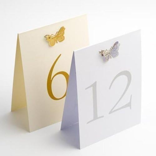 Ivory and Gold 3d Butterfly Wedding Table Numbers Amazon.co.uk Home & Kitchen