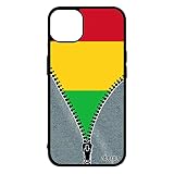 Cover in silicone con bandiera maliana per iPhone 14+ Plus, design calcio da 128 GB, può essere rigida calcio jeans da Basket Apple