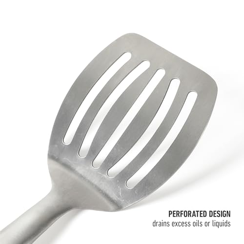 Image of Calphalon Prime Slotted Turner, Barbecue Turner, Stainless Steel Slotted Spatula for Cooking, Kitchen Flipping Spatula, Heat-Resistant and Durable Kitchen Utensil for Kitchens