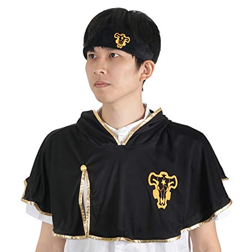 Costume de Black Clover, Bandeau pour la tête et Cape de Asta avec Capuche