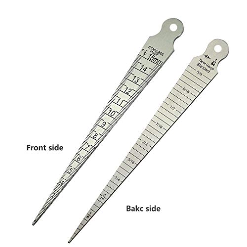 Kewayo Taper Gage 1/32-5/8 Inch 1-15Mm Stainless Gap Hole Taper Welding Gauge Test Ulnar Inch & Metric #TOP3