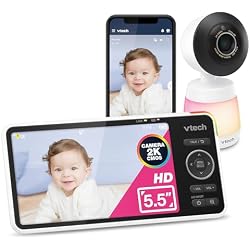VTech Smart WiFi Baby Monitor – See Your Baby at Home or from Anywhere, 2K Camera, 5.5
