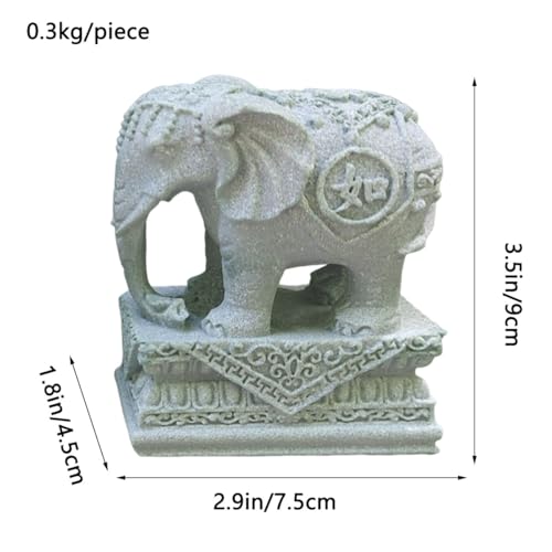 Image of livelyfish A Pair Elephant Figurines Aquarium Decor Elephant Statues Bonsai Ornaments for Home Fish Tank FengShui Decor (L1)