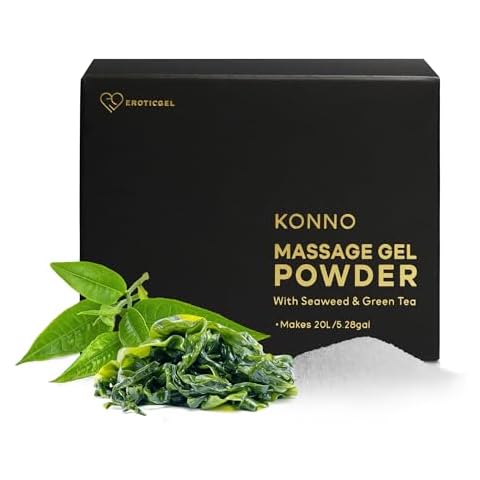 Japanese Nuru Massage Gel Powder 200g | Formulated with Natural Seaweed & Green Tea | Made in Japan | Paraben, & Glycerine Free | Fragrance-Free | Makes 5.28 gal/ 20L | Vegan | Konno Cover