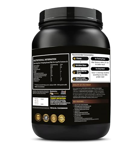 Trikut Nutrition Whey Protein 1kg Double Rich Chocolate 997.9 g - Image 3