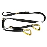 Fusion Climb TZP-1615A-2-8120KHS-BLK 6ft Y Legged Lanyard with High Strength Double Locking Carabiner Adjustable Black, Gold