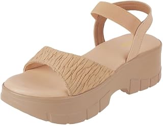 Mochi Women Faux Leather Wedge Heel Fashion Sandal Price In India