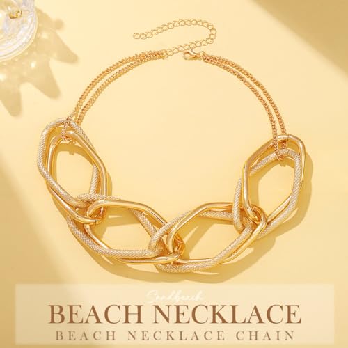 CLOACE Chunky Choker Necklace Gold Thick Necklaces Punk Cuban Chain Jewelry for Women2