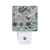 Liquid Marble Mermaid Fish Scale Night Light Plug in Printed LED Night Light for Kids Baby Night Lig