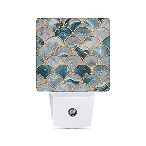 Liquid Marble Mermaid Fish Scale Night Light Plug In Printed Led Night Light For Kids Baby Night Light Projector Led Night Lights Plug Into Wall Night Lights Set For Bedroom, Bathroom, Kitchen #TOP6