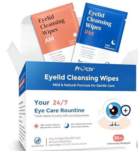 Day &amp; Night Gentle Daily Eyelid Wipes for Dry Eyes, 30PCS