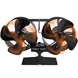 YINXN Wood Stove Fan, 8 Blades Stove Fan, Non Electric Dual Fan for Heater, Circulating Warm Air Sav