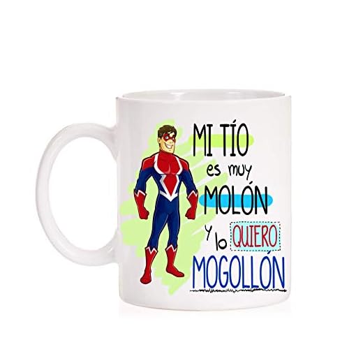MardeTé Taza Mi Tío es Muy molón y lo Quiero mogollón. Taza Divertida para Titos de Regalo Original