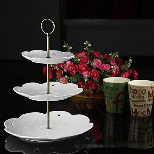 Wowlife Metal 3 Tier 13 Inch Cake Stand Handle Cake Plate Stand Centre Handle Fittings - Fruit Heavy Plate Handle Fittings Round Hardware Rod (Bronze) #TOP4