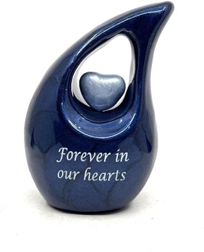 Miniatura 7 de Urnas pequeñas de lágrima blanca para cenizas humanas/mini urna con corazón azul cielo/recuerdos de cremación para cenizas/soportes para cenizas