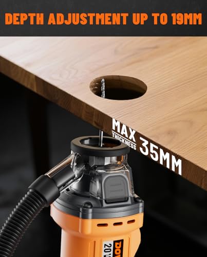 DOVAMAN 20V Max Brushless Drywall Cutter, Max 98% Dust Collection Drywall Cut-Off Saw w/Dust Shroud, 30,000 RPM, Adjustable Depth, Quick Bit Change, LED, Battery, with Fast Charger & Construction Bag 6 DOVAMAN 20V Max Brushless Drywall Cutter, Max 98% Dust Collection Drywall Cut-Off Saw w/Dust Shroud, 30,000 RPM, Adjustable Depth, Quick Bit Change, LED, Battery, with Fast Charger & Construction Bag - Image 6