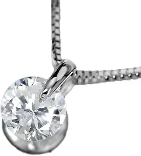 [Diamond-Luxy] 1カラット ダイヤモンド ネックレス 一粒 一点留 プラチナ Fカラー SI2 Very Good 鑑定書付
