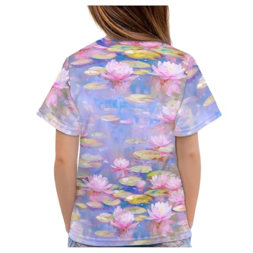Image of ENLACHIC Girls Teens Pink Flamingo Printed Summer Short Sleeve T-Shirts Cute 3-16 Years