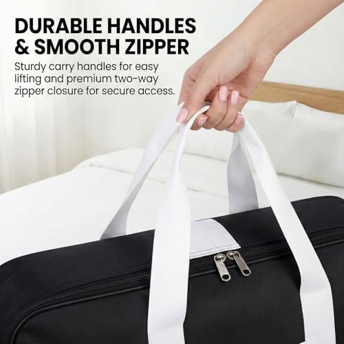 Image of EASY HOME 33L Closet Storage Bags for Clothes Large| Premium Wardrobe Bag with Zip Closure | Moisture Proof Nylon Garment Cover for Sarees, Heavy Quilts & Blankets