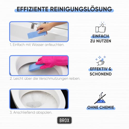 BROX Bimsstein WC Block – Reinigungsstein Blau (5 Stück) – Wunder Putzstein für Klo, Bad, Küche & Fußpflege – Effektiver Kalk und Urinsteinentferner – Pumice Stone – Die Nr. 1 der Toilettenreiniger
