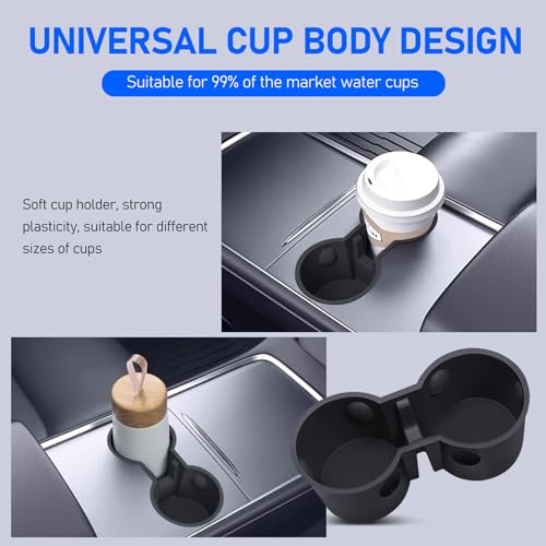 Portavasos Insertable para Consola de Auto Model Y/3 Negro miniatura 6