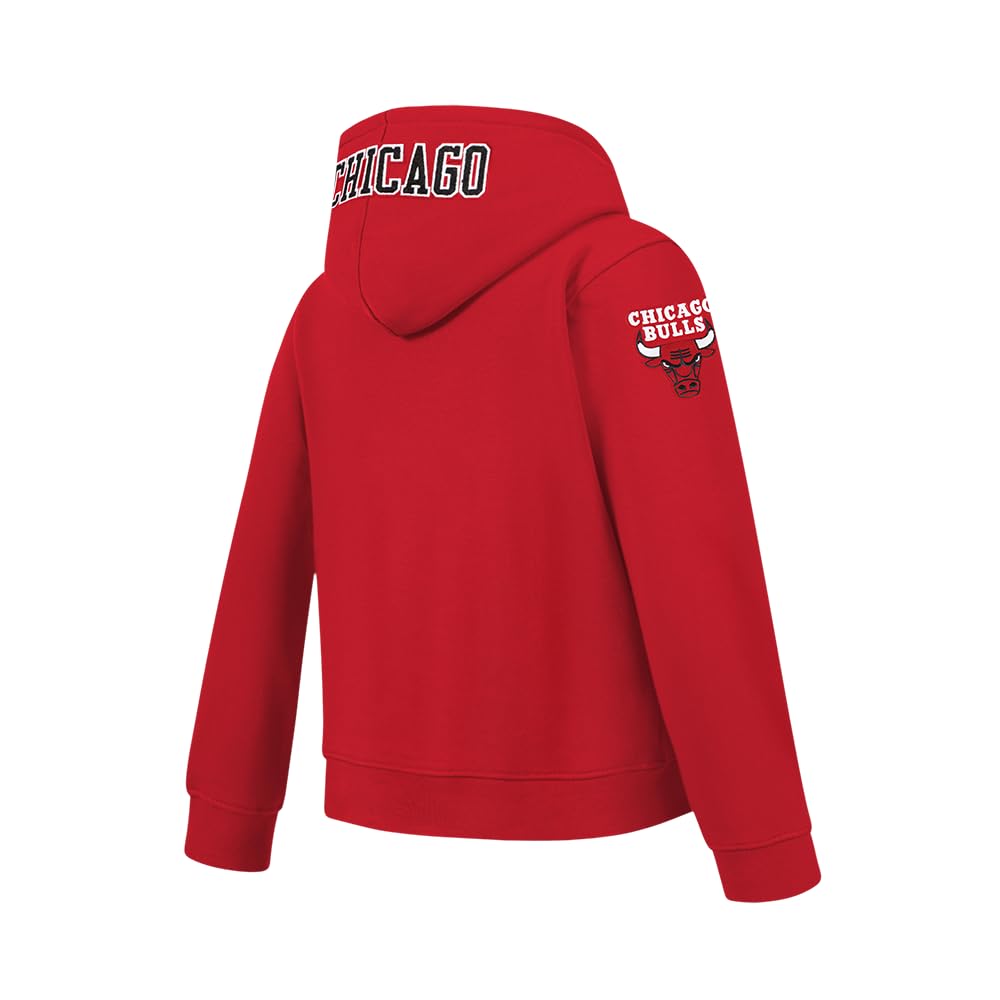 Pro Standard NBA Classic Chenille BB Fleece Full Zip Hoodie Felpa con Cappuccio, Rosso/Escursione, Tinta Unita (Getaway Solids), M Bambino