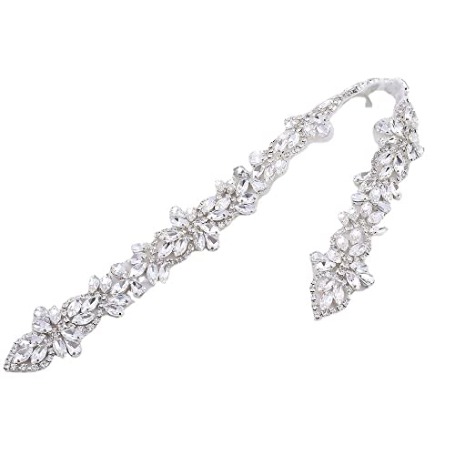 Rhinestone Crystal Bridal Dress Sash Belt Wedding Party Prom Sash With Ribbon For Women Girls Bridesmaid