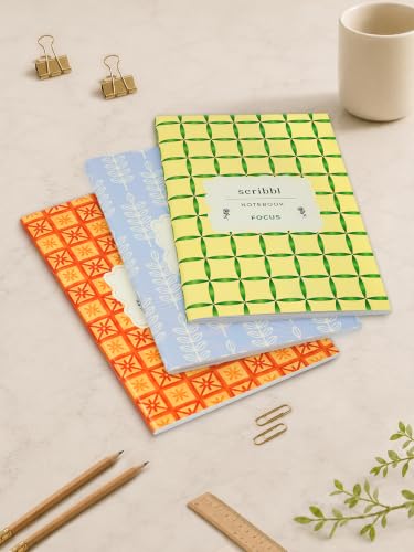 Image of DOODLE Set of 3 B6 Notebooks | 12 x 18 cm Soft Cover | 76 Pages Each | Compact Ruled Scribbl Notebooks for Notes, Plans, Practice, Journaling, School, College & Everyday Writing