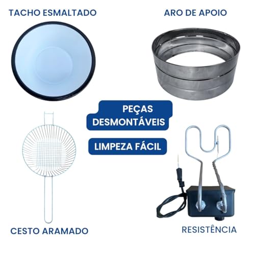 Fritadeira Elétrica Tacho Esmalte Redondo 3,5L (110)