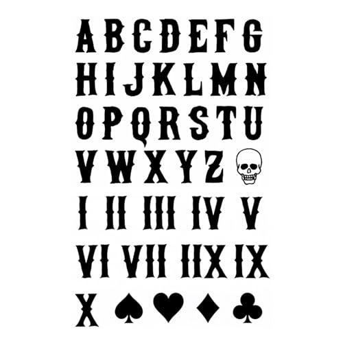 WEEKINK Gothic Alphabet & Roman Numerals Temporary Tattoos - Customizable