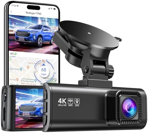 REDTIGER Dashcams 4K Car Camera Front UHD 2160P with Wi-Fi GPS 3.16" LCD Screen Dash Camera for Cars with Night Vision,170° Wide Angle Dashboard Cam Recorder G-Sensor Parking Monitor