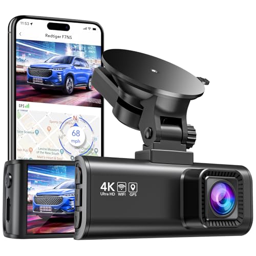 REDTIGER 4K UHD Dash Cam for Cars with Wi-Fi GPS, 3.18' LCD Screen, 2160P Dash Camera for Cars with...