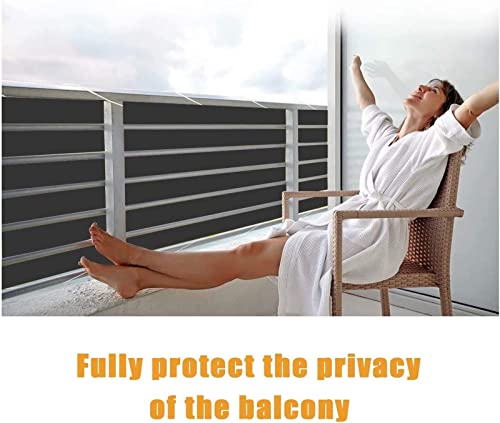 Balcony Protect Privacy Screens Rectangle 130 X 800 Cm Anti-Ultraviolet Weatherproof Sun Canopy Hdpe Polyester For Railing Patio Anti-Peeping, Light Gray #TOP5
