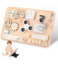 Amazon.co.jp: モンテッソーリ 木製ビジーボード 12種類の知育