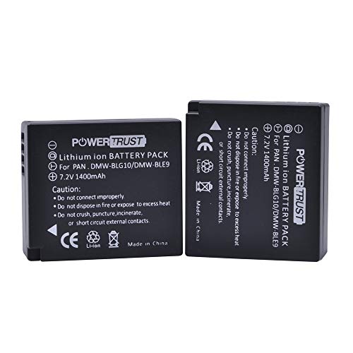 PowerTrust 2-Pack DMW-BLG10 DMW-BLE9 DMW-BLG10E Battery for Panasonic DC-TZ90 DMC-TZ100 DMC-GX7 DMC-TZ80 DC-LX100 II, DMC-GX7 DMC-GF6 DMC-GX80 DC-GX9 DMC-TZ101