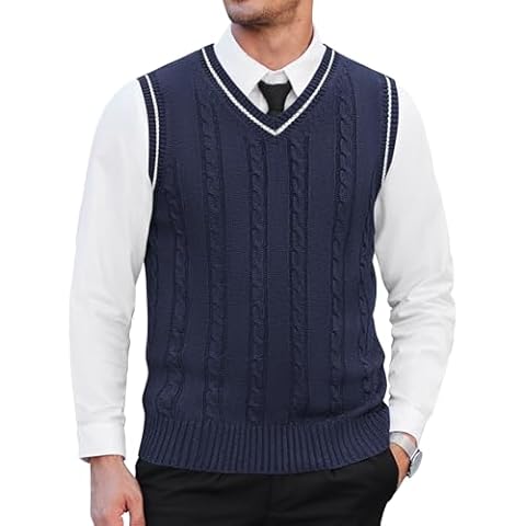 COOFANDY Men's V Neck Sleeveless Sweater Vest Cover