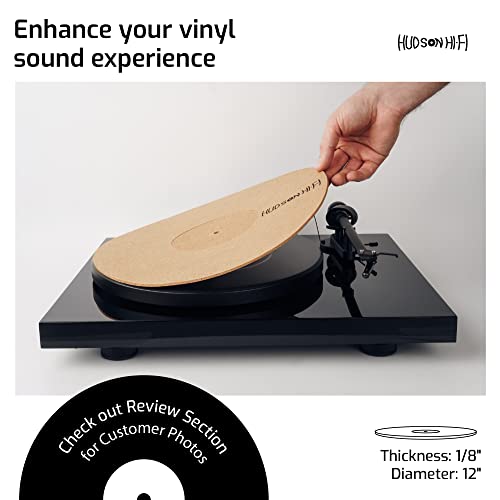 Corkery Recessed Turntable Mat - 1-8" Cork Turntable Mat & Anti Static Slipmat For Damped Resonance - Turntable Slipmat For Cleaner Audio Output, Vinyl Cork Mat & Slipmat Record Player #TOP2