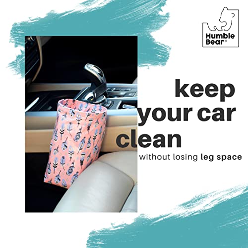 Humble Bear Cute- Car Garbage Bag Hanging | Waterproof Small Trash Can For Car Front Seat, Back Seat, Floor, Headrest, Console Basket Rubbish Bin (Pink) #TOP1