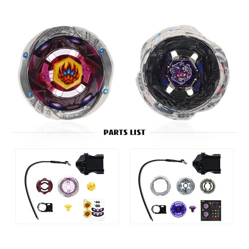 Magicmode Metal Spinning Top Set-2 Spinning Tops Battle Set with 2 Launchers for Kids & Adults (BB188+BB122)