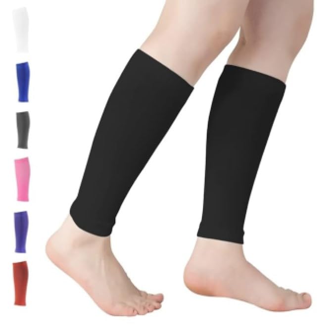 Leosportz Calf Support Shin Brace Support(1 Pair) - Calf Compression Sleeves for Men & Women | Leg Compression for sports Gym Running Cycling Jogging Workout Pain Relief Injury