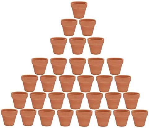 FAMILY 32 Pieces Plant Nursery pots of Small Mini, 2 inch Clay s, Cactus , Succulent Nursery Flower pots with Drainage Holes, Suitable for Indoor/Outdoor Plants,