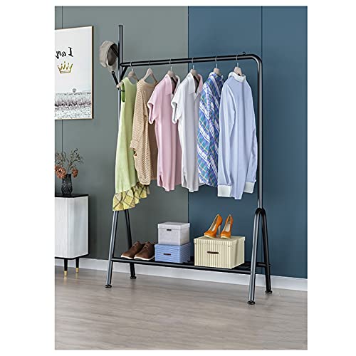 Portant à vêtements robuste, présentoir à vêtements avec étagère de rangement inférieure et crochets pour sacs, hauteur 162 cm