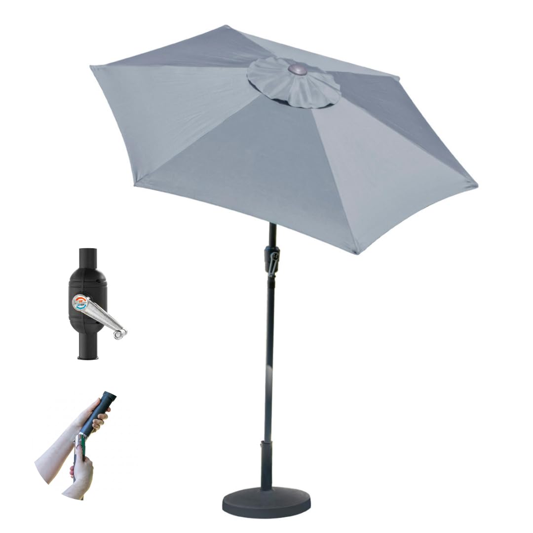 Gardenkraft 14019 2M Charcoal Outdoor Garden Parasol from B&Q