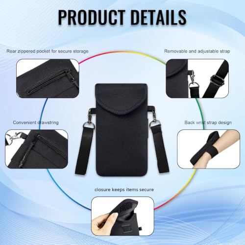 Image of Neoprene Phone Sleeve Pouch Case Bag for Men Women w /Crossbody Strap /Neck Lanyard for iPhone 17 /16 /15 /14 Pro Max, Samsung S25,Pixel 10