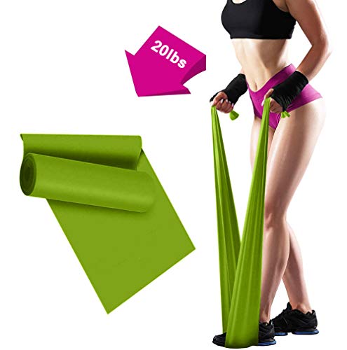 ERUW Bande Élastique Fitness, 2m Élastique Musculation Bande de Resistance Élastique Pilates Bandes d'exercise pour la physiothérapie, Le Yoga, la rééducation, Les étirements (Green)