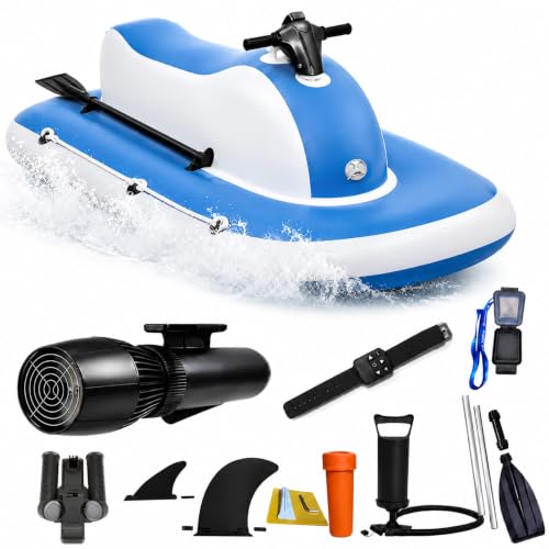 HCAUYNN Elektrisches Jet Ski mit Fernbedienung, Aufblasbares Boot mit Motor für Erwachsene, Stabile Fahrt auf See und Küstengewässern 700W+16000mAh