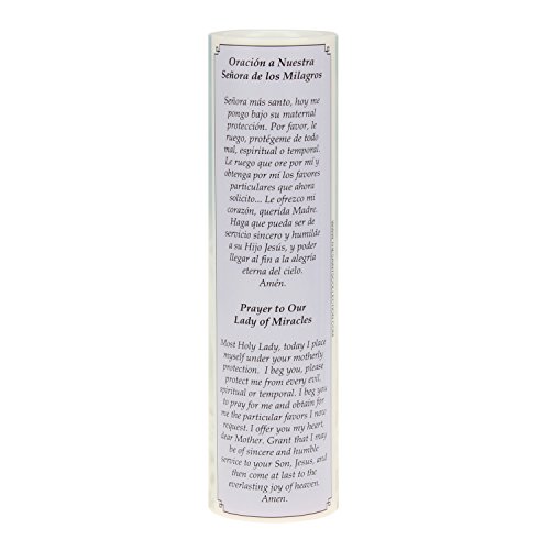 Lady Of Miracles Led Flameless Devotion Prayer Candle, Religious Gift, Safe For Hospitals, Homes, Children, Has 6 Hour Timer For More Hours Of Enjoyment And Devotion! Dimensions 8.1875" X 2.375" #TOP1