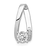 14k White Gold AA Diamond slide 25x11mm (0.097 cttw, I1 Clarity, H-I Color)