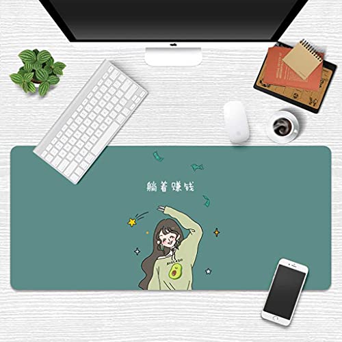 Tapis de souris gaming XXL dessin animé vert pour décorer et organiser votre bureau de gamer